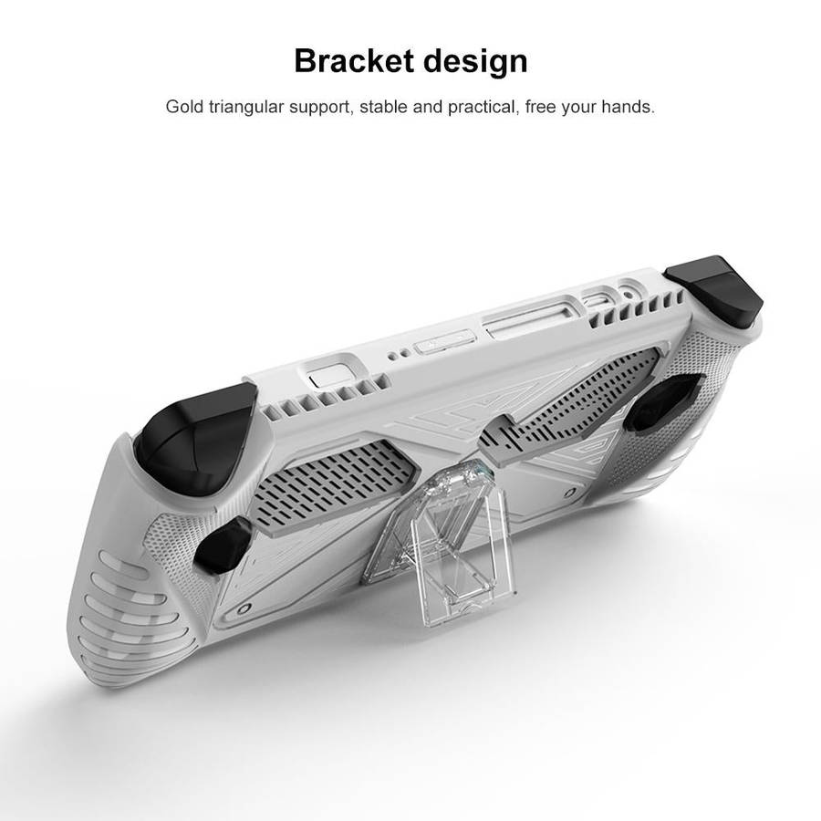 For Asus ROG Ally Game Console TPU Soft Cover With Holder Bracket(White)