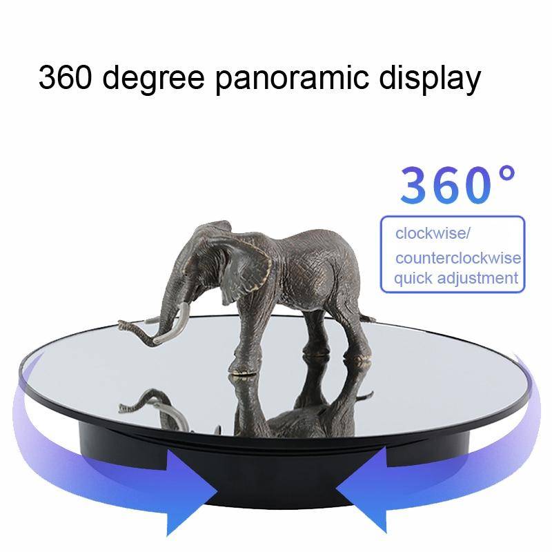 32cm Electric Turntable for Photography With Speed Direction Adjustment, Color: Black Mirror