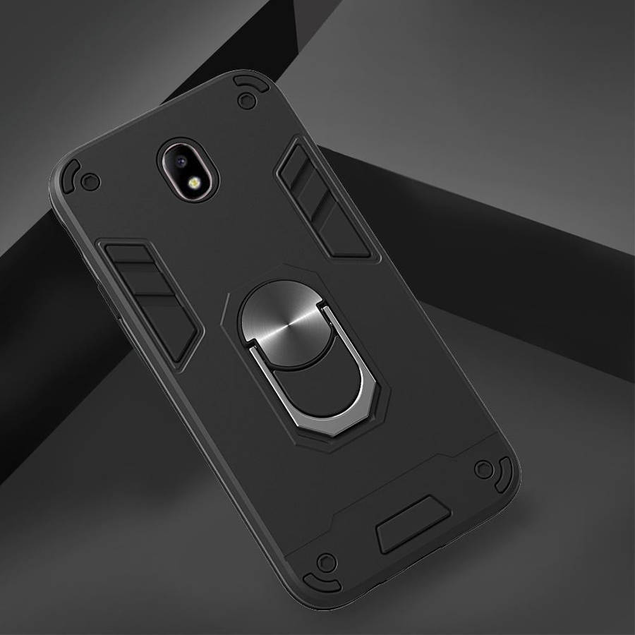 For Samsung Galaxy J7 Pro / J730 2 in 1 Armour Series PC + TPU Protective Case with Ring Holder(B...