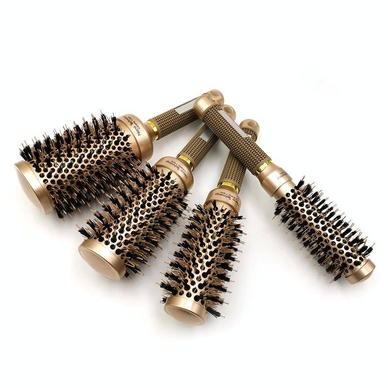 High Temperature Resistant Ceramic Bristles Roller Comb Nylon Needle Cylinder Curling Comb, Colou...