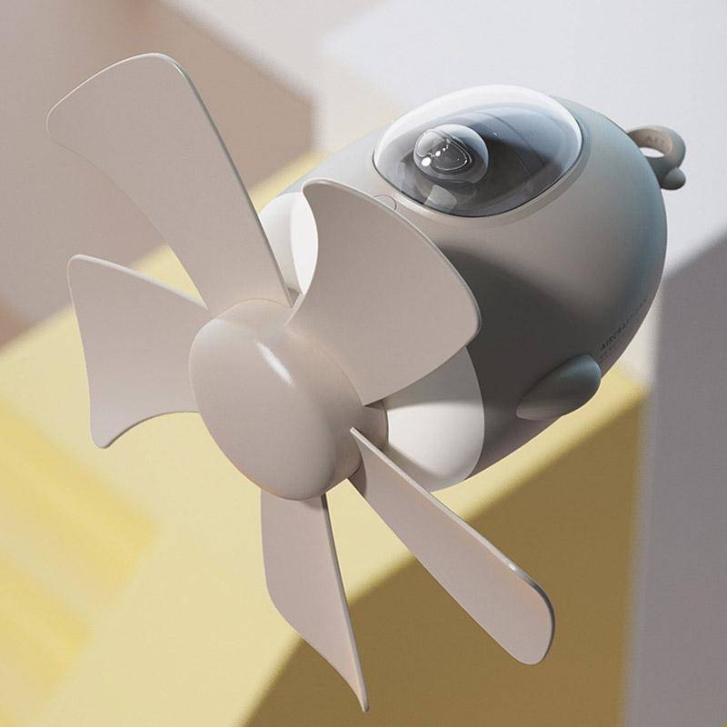 MF023 Airplane Night Light Ceiling Fan Household USB Remote Control Fan(White)