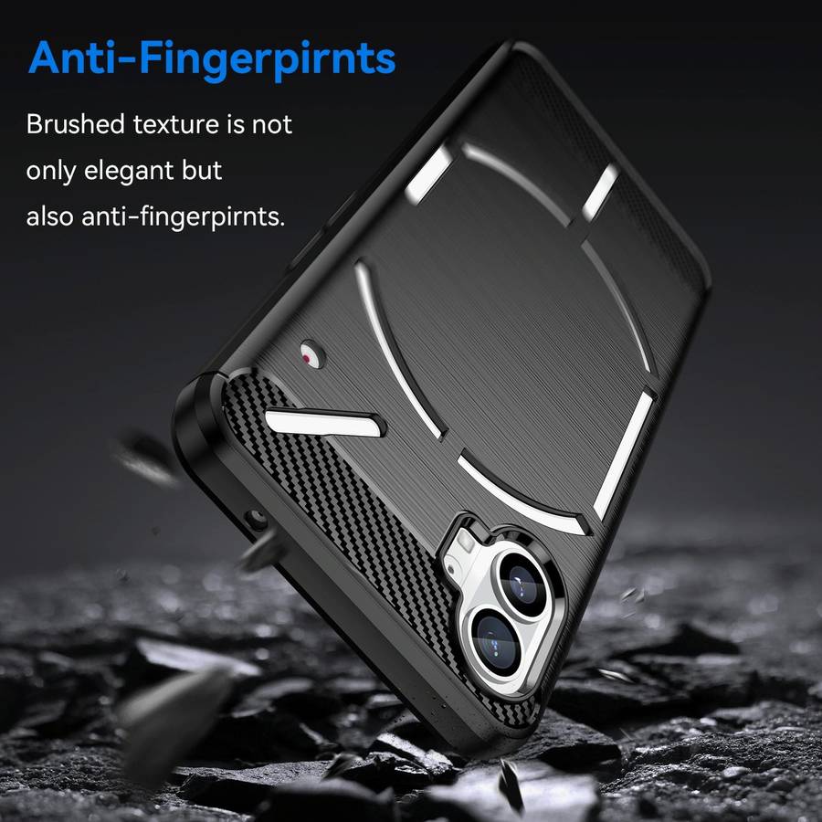 For Nothing Phone 1 Brushed Texture Carbon Fiber TPU Phone Case(Black)