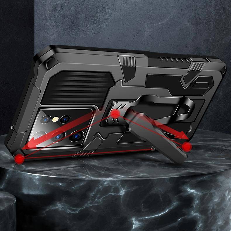 For Samsung Galaxy S21 5G Machine Armor Warrior Shockproof PC + TPU Protective Case(Coffee)