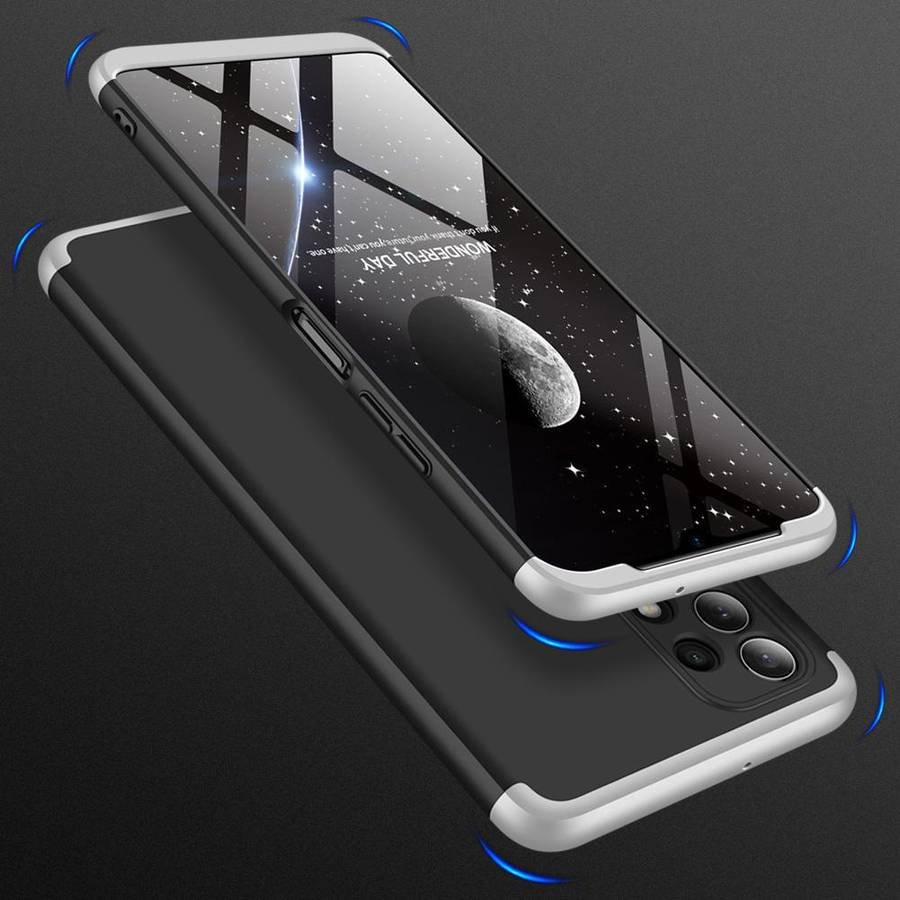 For Samsung Galaxy A32 4G GKK Three Stage Splicing Full Coverage PC Case(Black Silver)