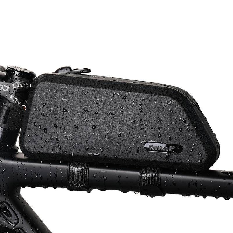 Rhinowalk K30 Waterproof Bicycle Top Tube Package Mountain Bike Hard Shell Front Beam Bag(Black)