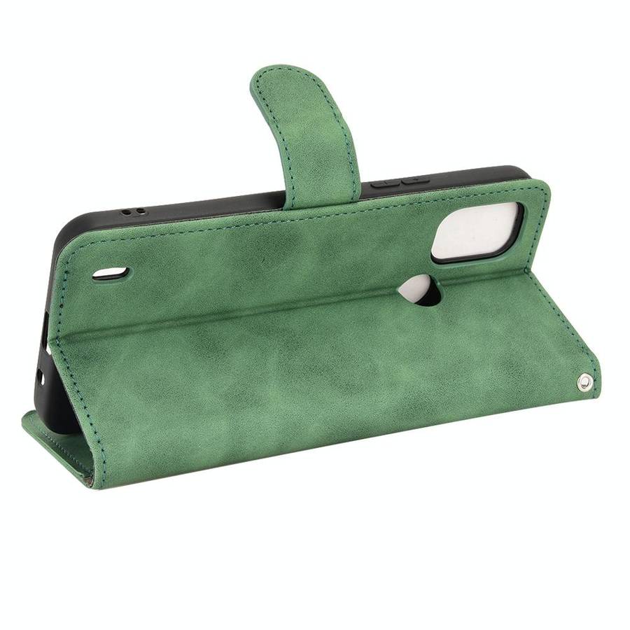 For Nokia C21 Plus Skin Feel Magnetic Flip Leather Phone Case(Green)