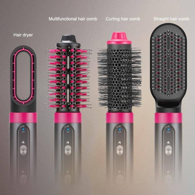 4 In 1 Hair Dryer Curling Straight Comb Hot Air Comb(AU Plug)