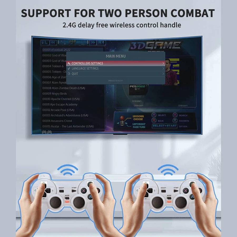 Y6 Handheld Game Console 2.4G HD 4K Wireless Portable Linux Video Game Stick, Style: 128G 10000+ ...