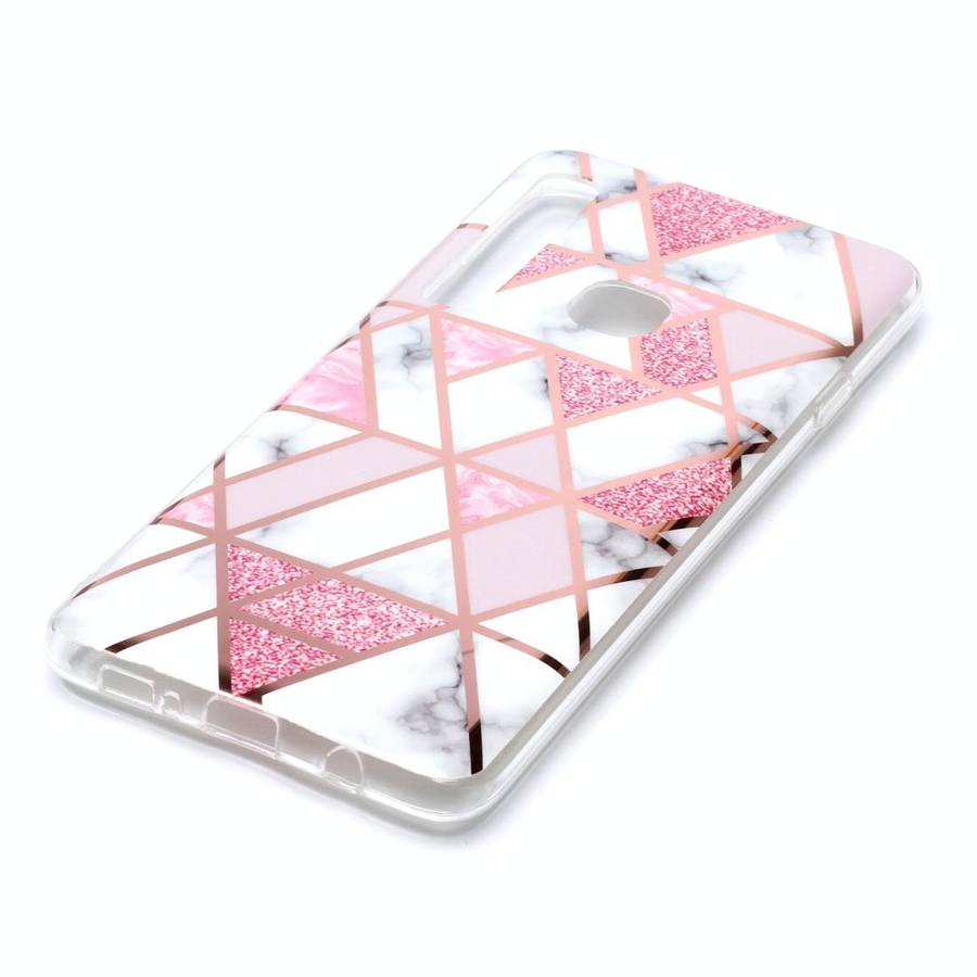 For Galaxy A9 (2018) / A9s Plating Marble Pattern Soft TPU Protective Case(Pink)
