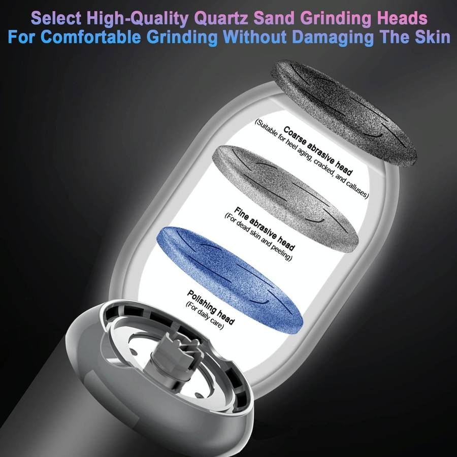 Electric Foot File Pedicure Kit Waterproof Feet Callus Remover, Spec: Matte Black