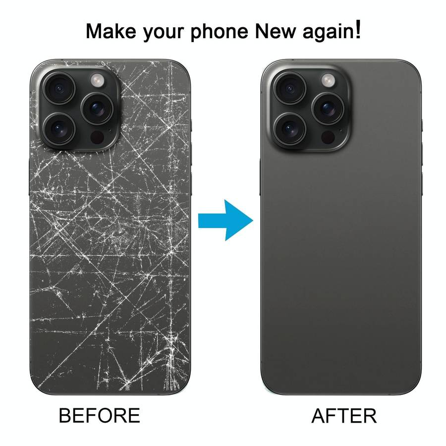 For iPhone 15 Pro Glass Battery Back Cover(Black)