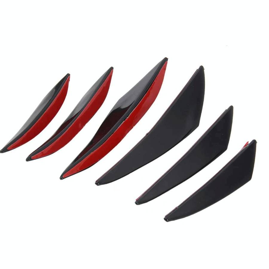 6 PCS Universal Carbon Fiber Style Car Front Bumper Body Spoiler Lip Splitter Protector Bar Strip...