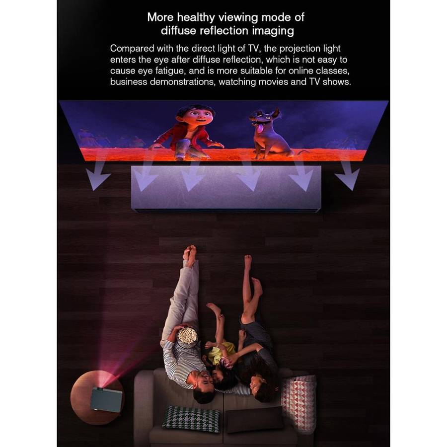 YG670 1920x1080 3000 Lumens Portable Home Theater LED HD Digital Projector, Android Version(Black)