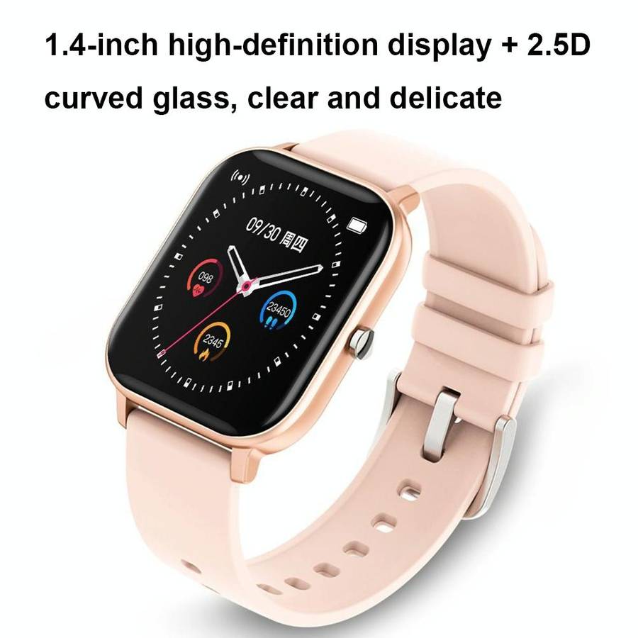 P8 1.4 Inch Heart Rate Blood Pressure Monitoring Smart Watch, Color: Blue