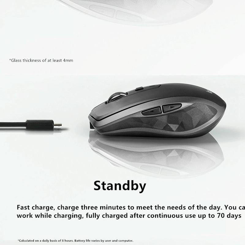 Logitech MX Anywhere 2S 4000DPI Bluetooth + Unifying Dual-mode Rechargeable Symmetrical Design Wi...