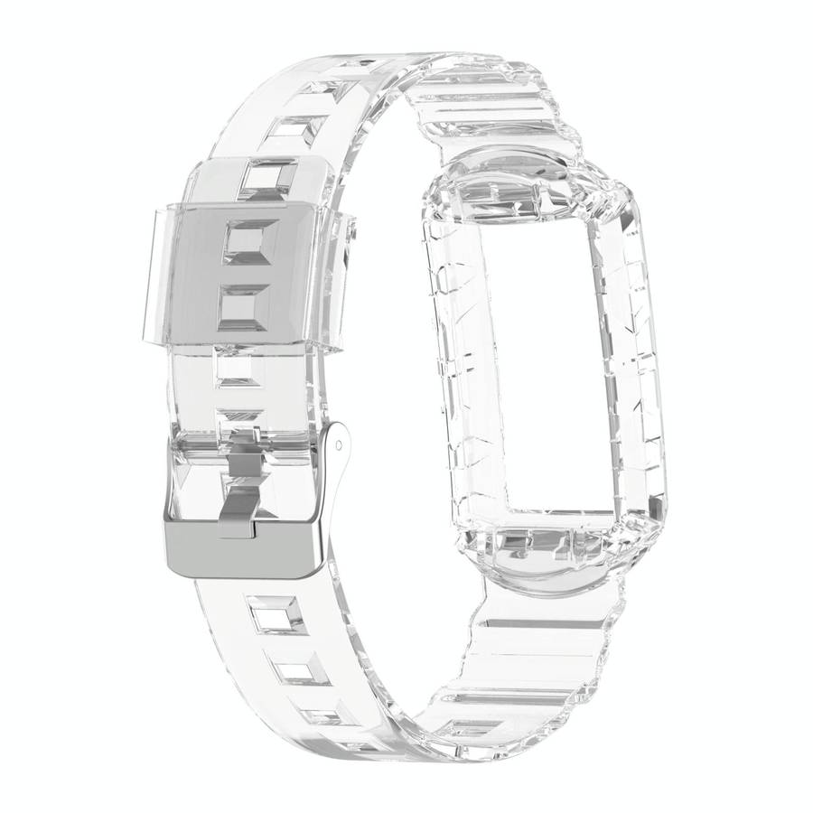 For Fitbit Charge 5 Silicone One Body Armor Watch Band(Transparent)