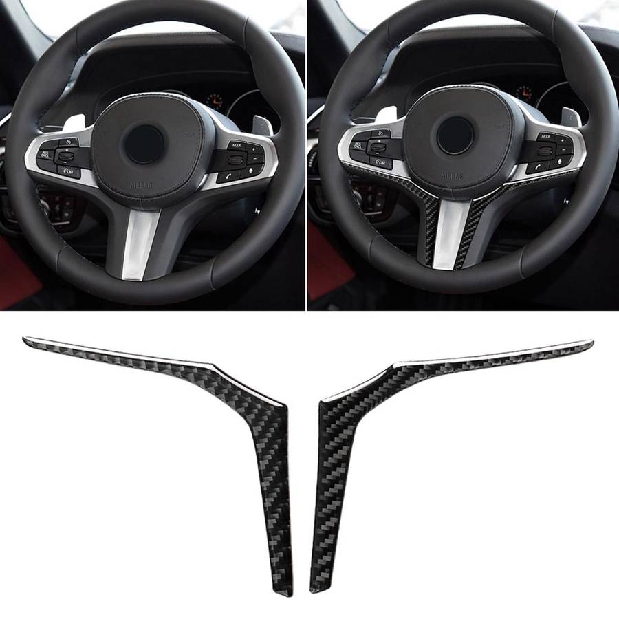 Car Carbon Fiber Steering Wheel Lower Panel Decorative Sticker for BMW G30(2018-2020) / G01(2018-...