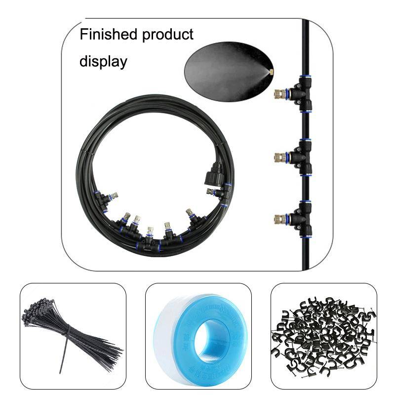 Low Pressure Spray DIY Kit Outdoor Cooling Atomization System, Specification: 10m 10 Heads(Black)