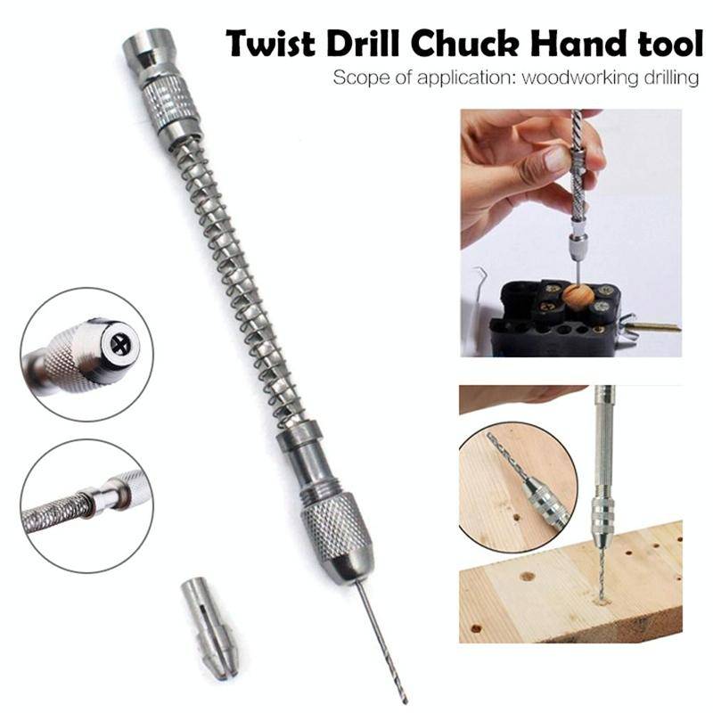 HIAIM Punch Semi-automatic Twist Drill Hand Drill Set, Specification:Hand Drills +0.3-1.6 Bits 20...