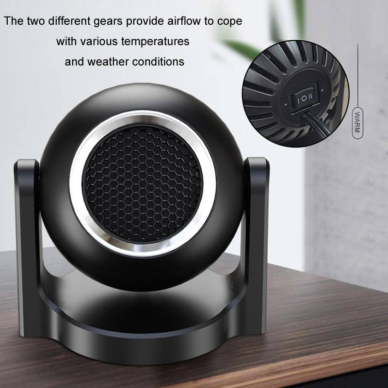 12V Winter Car-mounted Fast-heating Air Heater Window Glass Defogging Heater(Black)