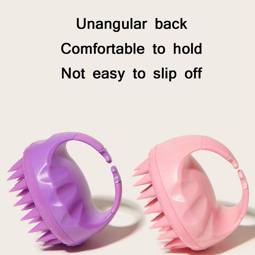Round Hair Washing Brush Silicone Wet & Dry Multipurpose Massage Brush(Pink)