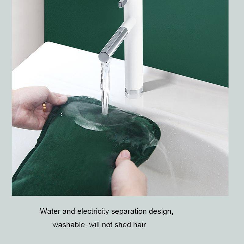 Waterless Graphene Hot Water Bag Rechargeable Hand Warmer,Style: Glove Version 3 Geat(Ink Green)