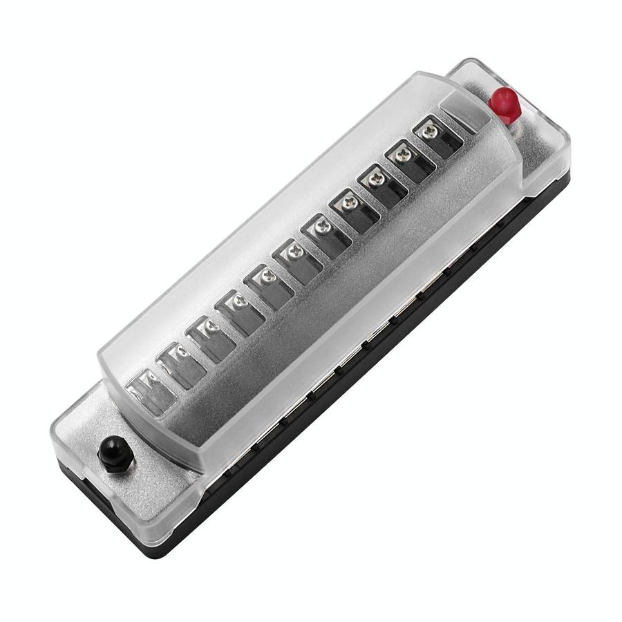 ZH-978A2 FB1902 1 In 12 Out 12 Ways Independent Positive Negative Fuse Box with 24 Fuses for Auto...