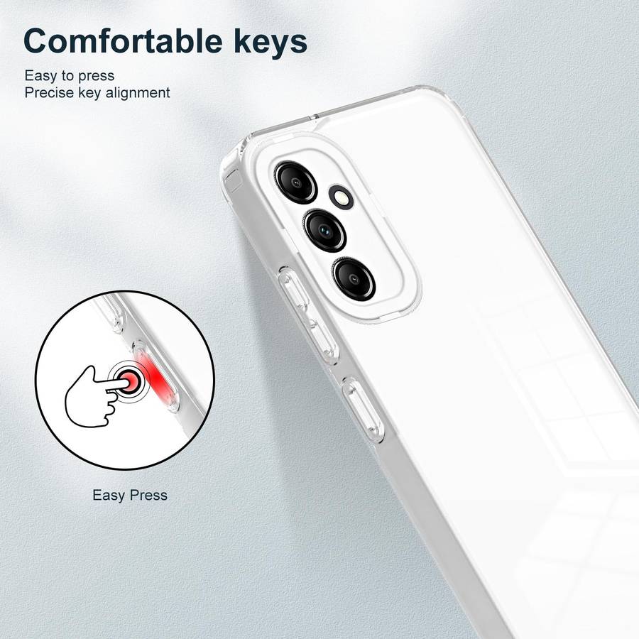 For Samsung Galaxy S23 FE 5G 3 in 1 Clear TPU Color PC Frame Phone Case(White)