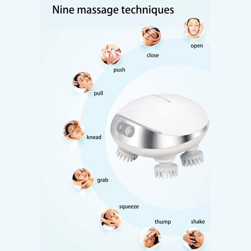 K111 Hot Compress Red Light Head Massager Electric Kneading Vibration Waterproof Head Instrument,...
