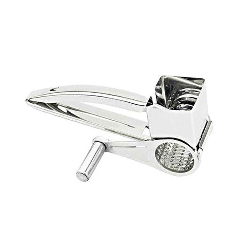 Cheese Grater Rotory Container Stainless Steel Hand-Crank Rotary Shredder with 7-8 holes