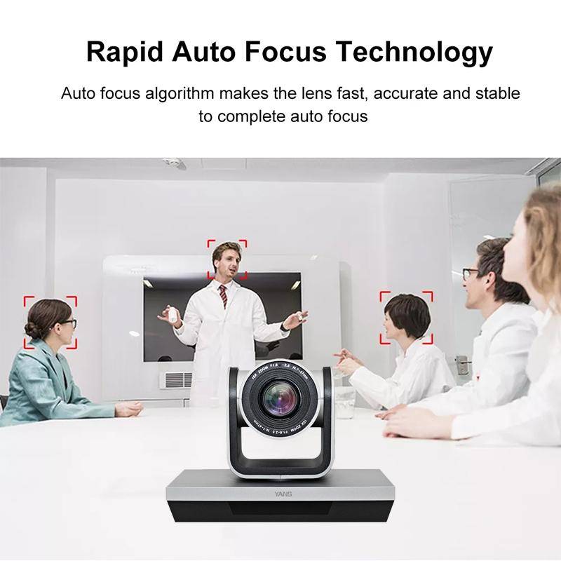 YANS YS-H20U USB HD 1080P Wide-Angle Video Conference Camera with Remote Control, US Plug(Grey)