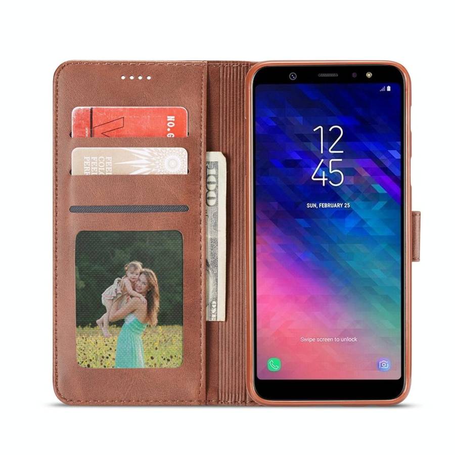 For Galaxy A6 Plus (2018) LC.IMEEKE Calf Texture Horizontal Flip Leather Case, with Holder & Card...