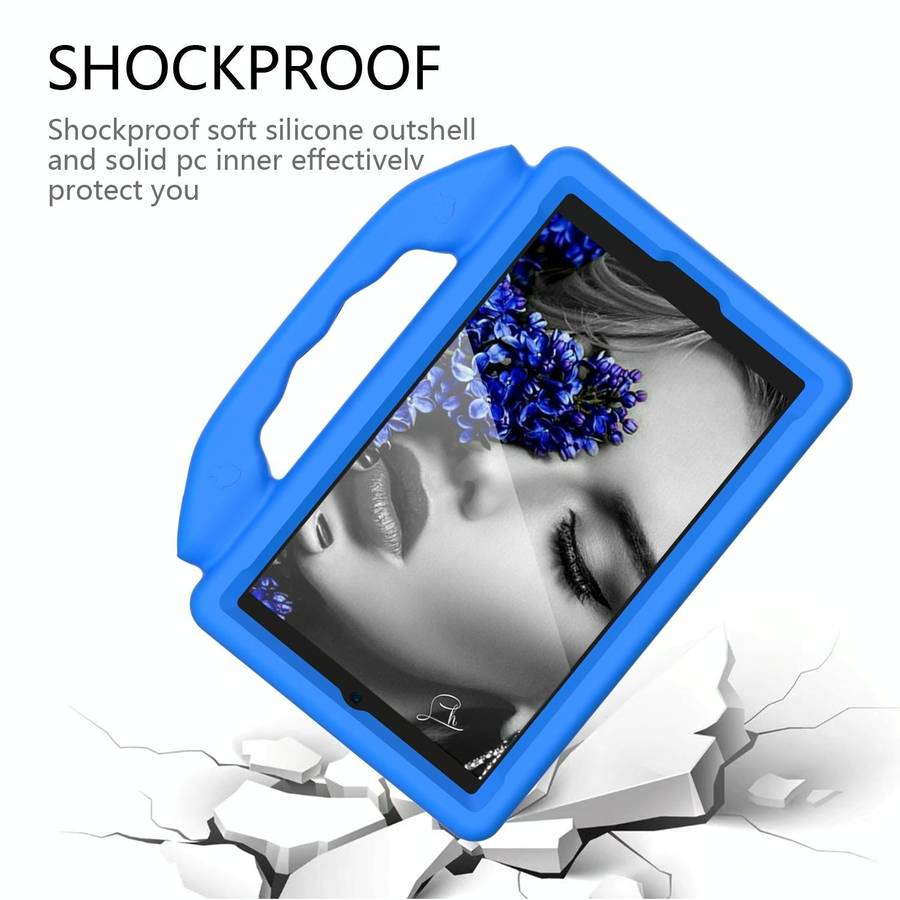 For Samsung Galaxy Tab A9 X110 Thumb Bracket EVA Shockproof Tablet Case(Blue)
