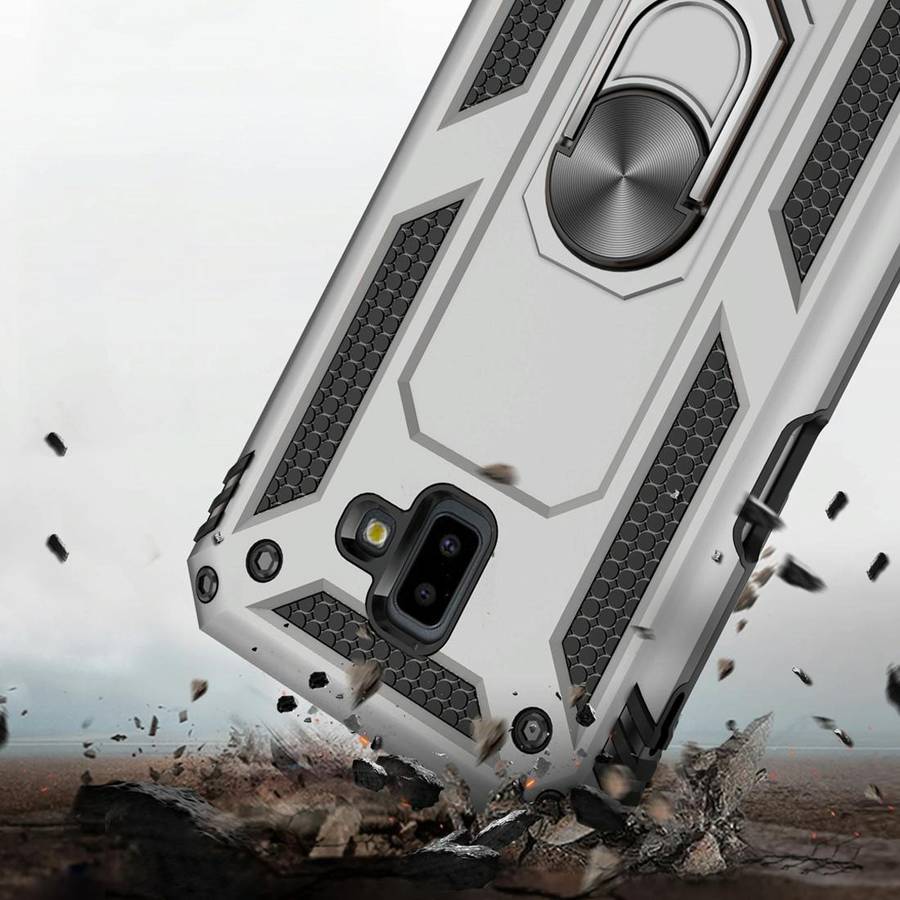 Armor Shockproof TPU + PC Protective Case for Galaxy J6 Plus, with 360 Degree Rotation Holder(Black)