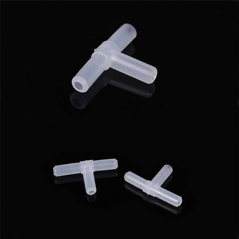 10 PCS 4mm T Shape 3-Way Plastic Fish Tank Acuarios Aquarium Air Pump Line Tubing Joints Connecto...