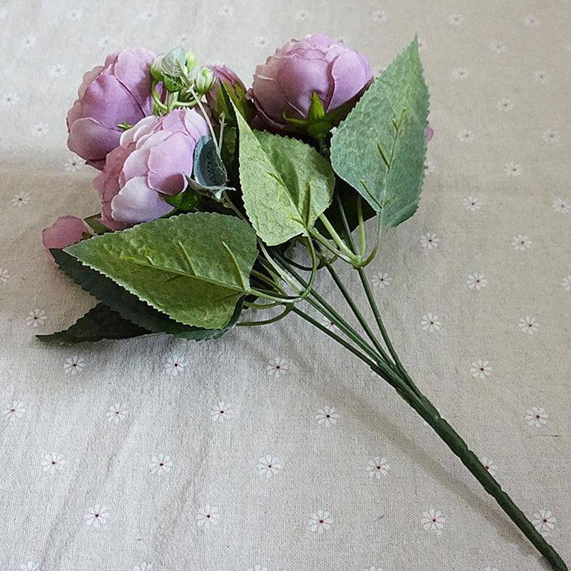 Beautiful Rose Peony Artificial Silk Flowers Small Bouquet Fores Home Party Spring Wedding Decora...