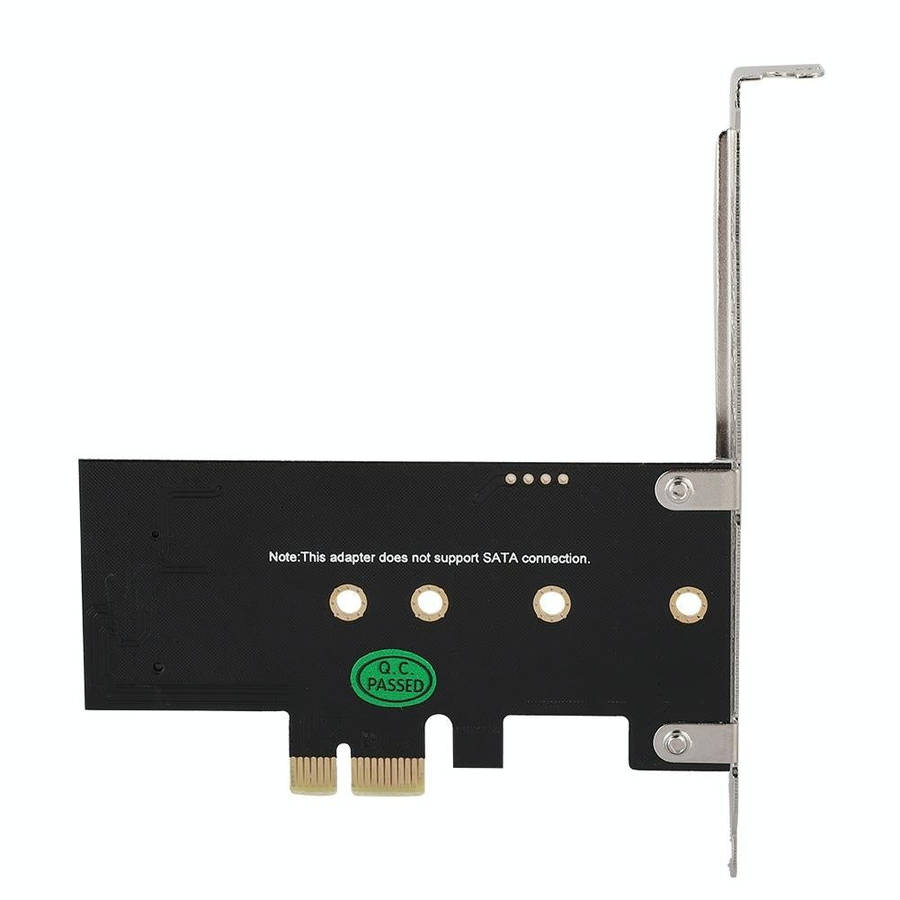 PCI-E 1X To M.2 NVME KEY-M SSD Riser Card Adapter With Baffle