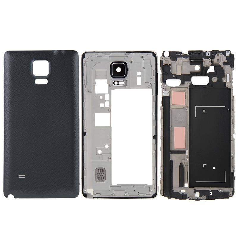 For Galaxy Note 4 / N910F Full Housing Cover (Front Housing LCD Frame Bezel Plate + Middle Frame ...