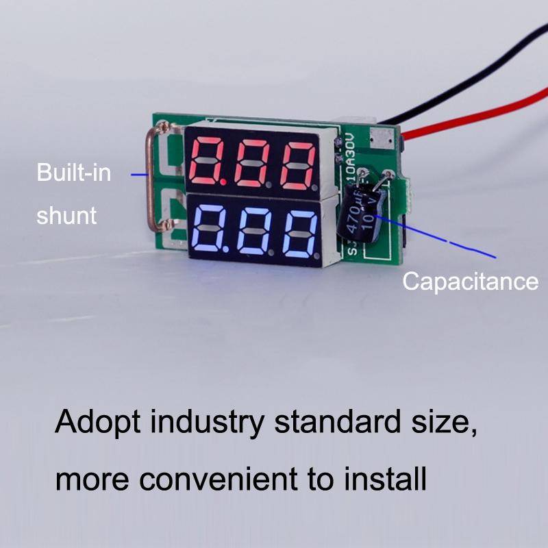 Dual-Display Voltage Current Meter Digital DC Voltage Meter, Specification: 50A (Red Blue)
