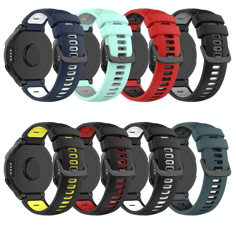 For Garmin Forerunner 735 / 735XT Two-Color Silicone Watch Band(Midnight Blue + White)