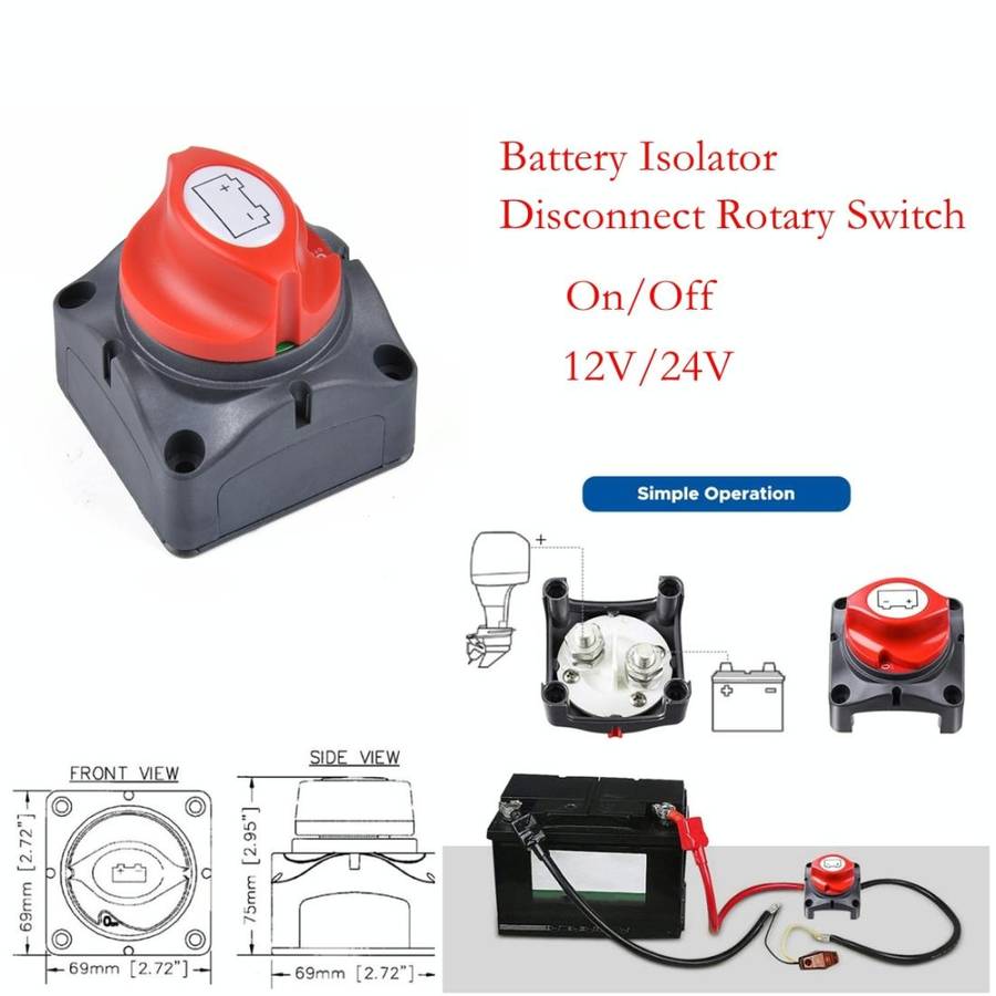 Car Auto RV Marine Boat Battery Selector Isolator Disconnect Rotary Switch Cut