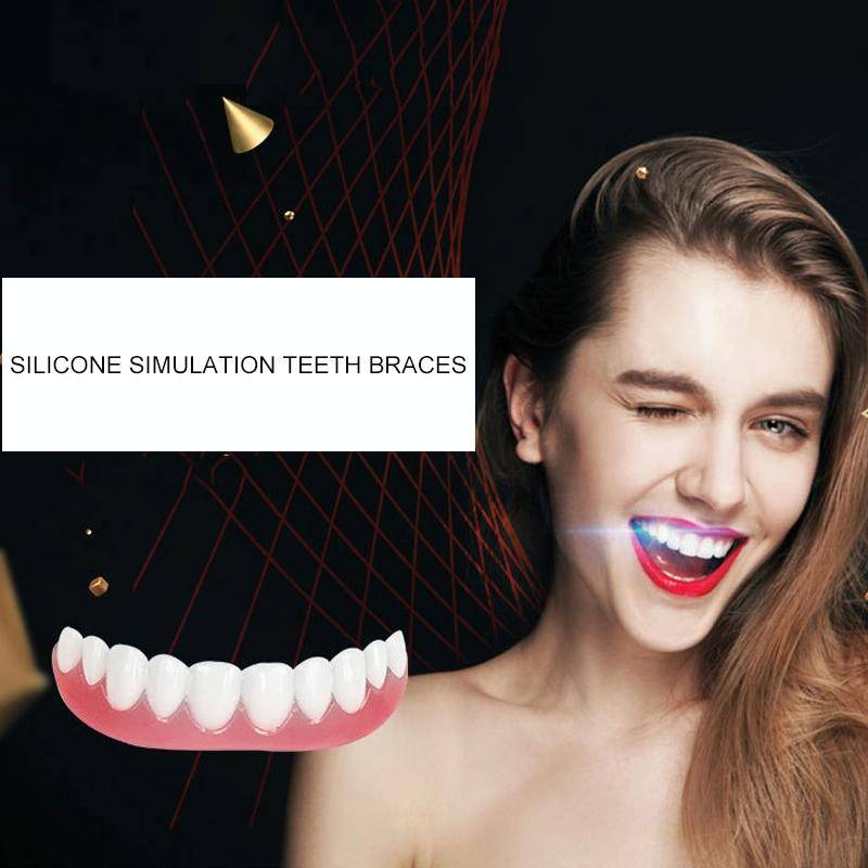 Silicone Whitening Simulation Braces Comfort Fit Flex Curved Teeth Dentures Beauty Tools, Length:...