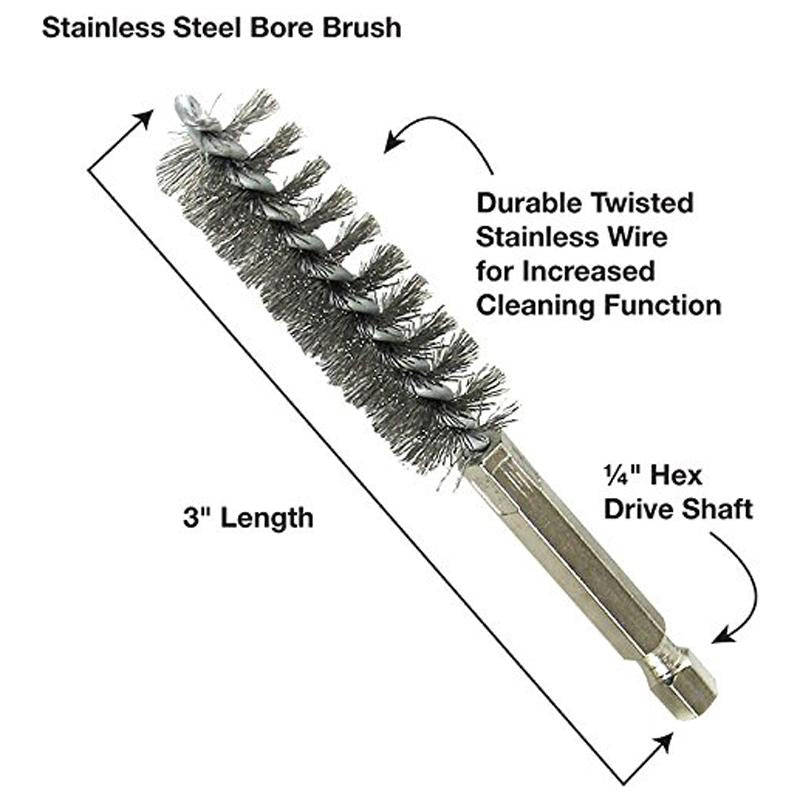38 PCS / Set Stainless Steel Wire Pipe Brush Nylon Copper Wire Hex Rod Tool Cleaning Brush(Blue)