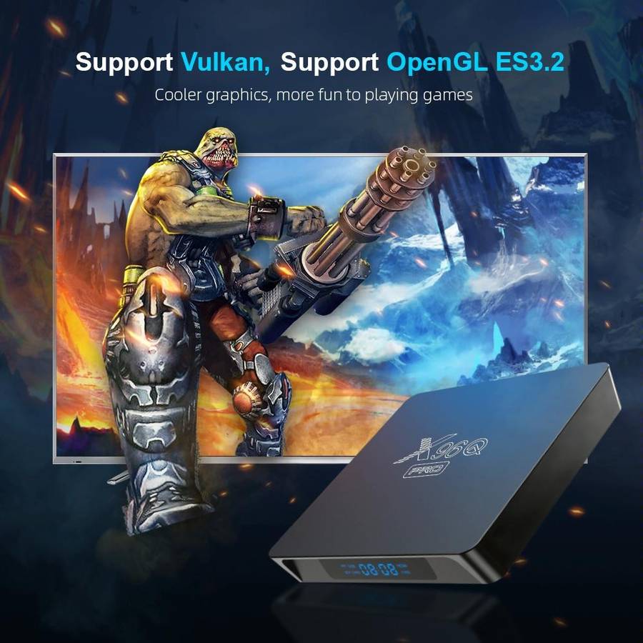 X96Q PRO 4K Smart TV BOX Android 10.0 Media Player, Allwinner H313 Quad Core ARM Cortex A53, RAM:...