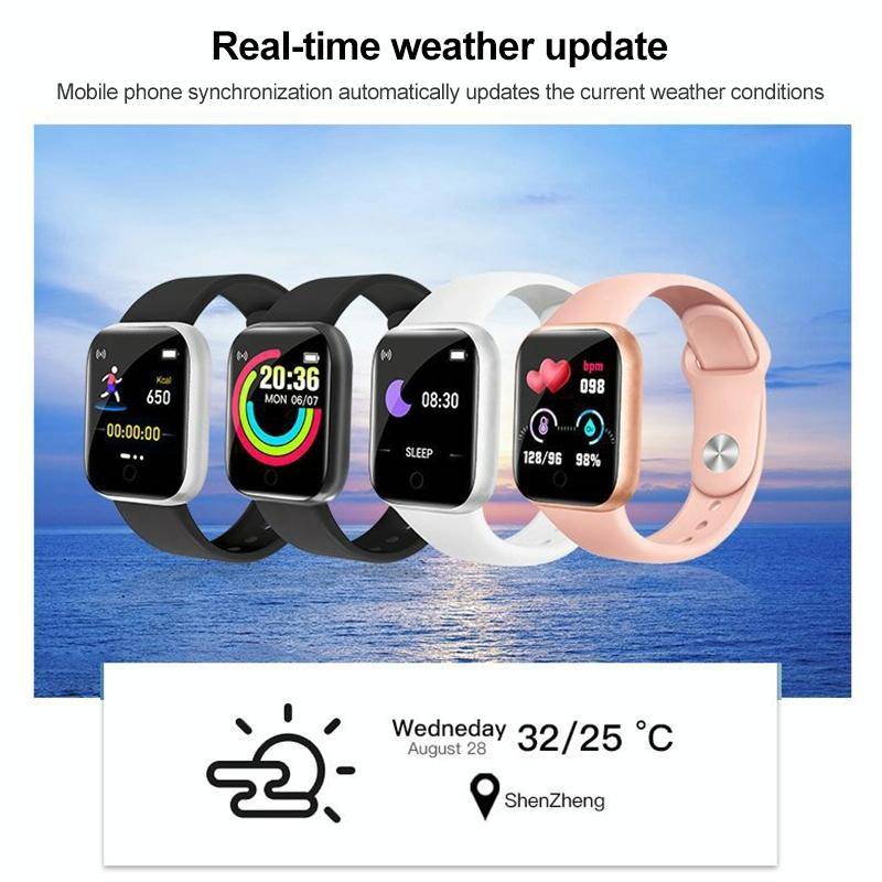 Y68 1.44 inch Smart Watch, Support Heart Rate Blood Pressure Blood Oxygen Monitoring (Pink)