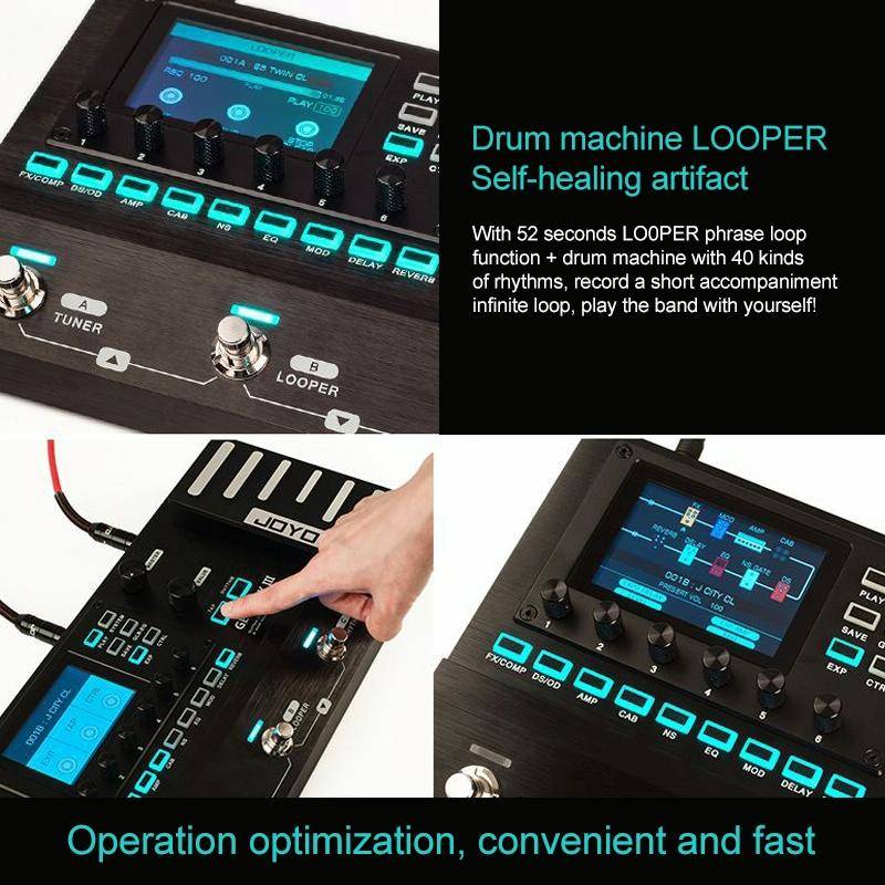 JOYO GEM-BOX3 Multifunctional Integrated Electric Acoustic Guitar Effector with Pedal and Drum Ma...