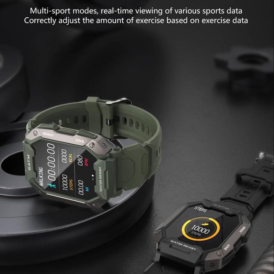 C20 1.71 inch TFT HD Screen Smart Watch, Support Heart Rate Monitoring/Blood Oxygen Monitoring(Bl...