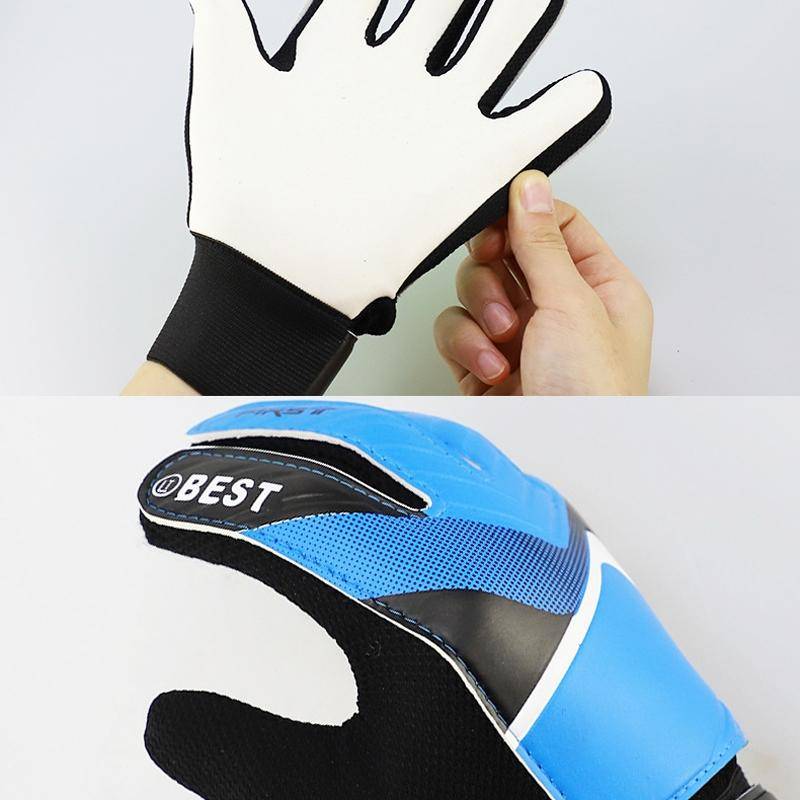 Children Football Goalkeeper Glove Latex Anti-Collision Goalkeeper Gloves, Size: 7(Blue)