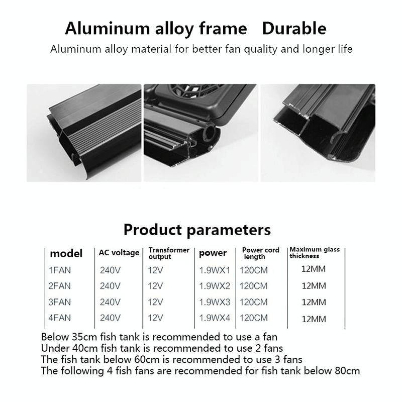 Fish Tank Cooling Fan Cooling Silent Aquarium Fan, Specification: 3 Head UK Plug