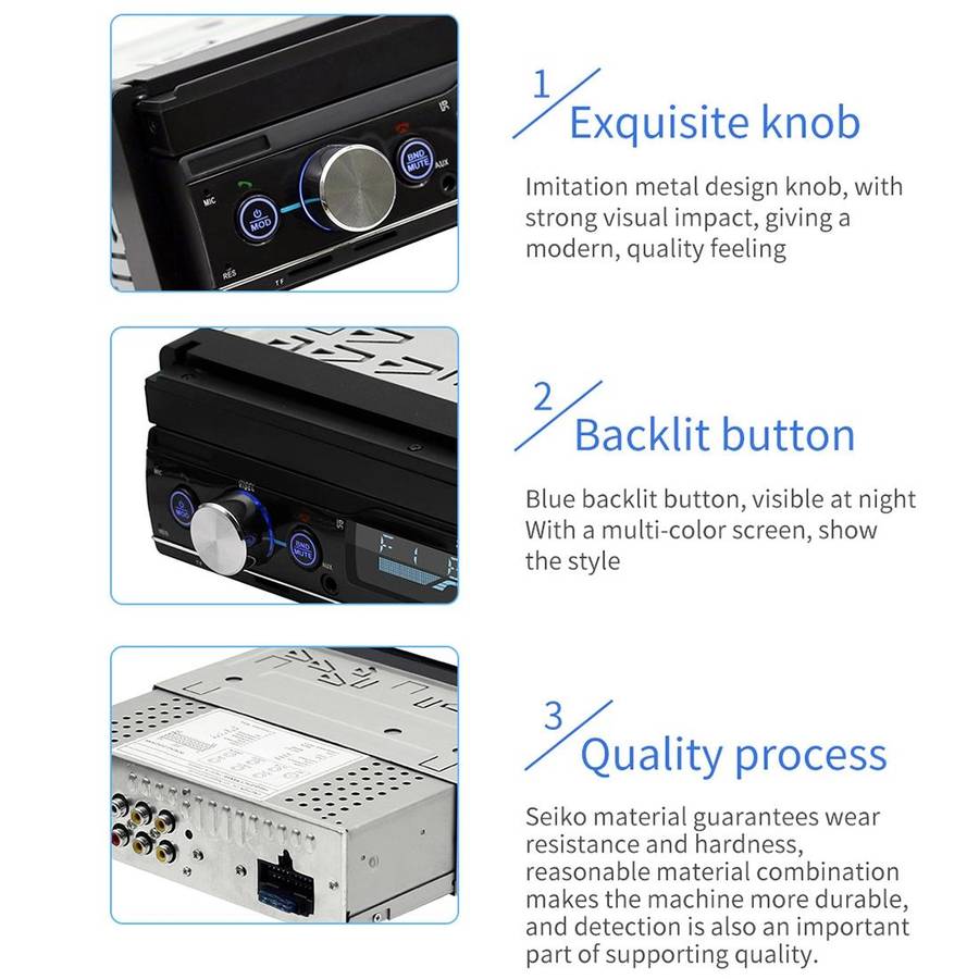 T100 7 inch HD Universal Car Radio Receiver MP5 Player, Support FM & AM & RDS & Bluetooth & Phone...